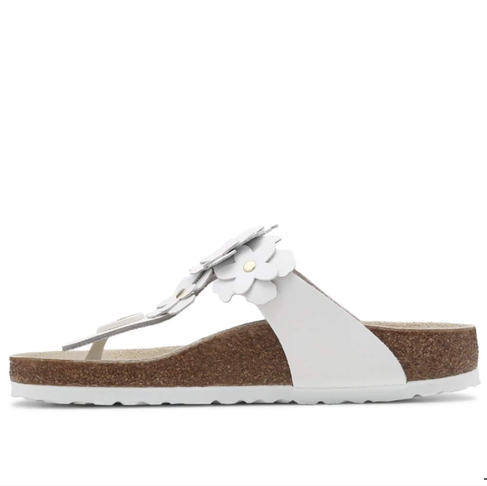 Birkenstock Women's Gizeh Flowers Footbed Sandal in White sz Euro 37 - Picture 12 of 14